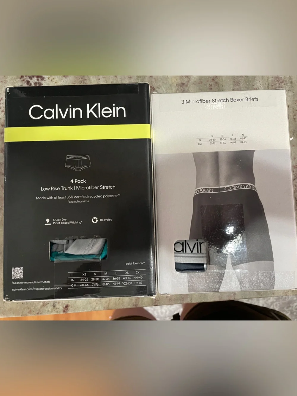 Two Packs of 4 Calvin Klein Men’s Microfiber Stretch Boxer Briefs